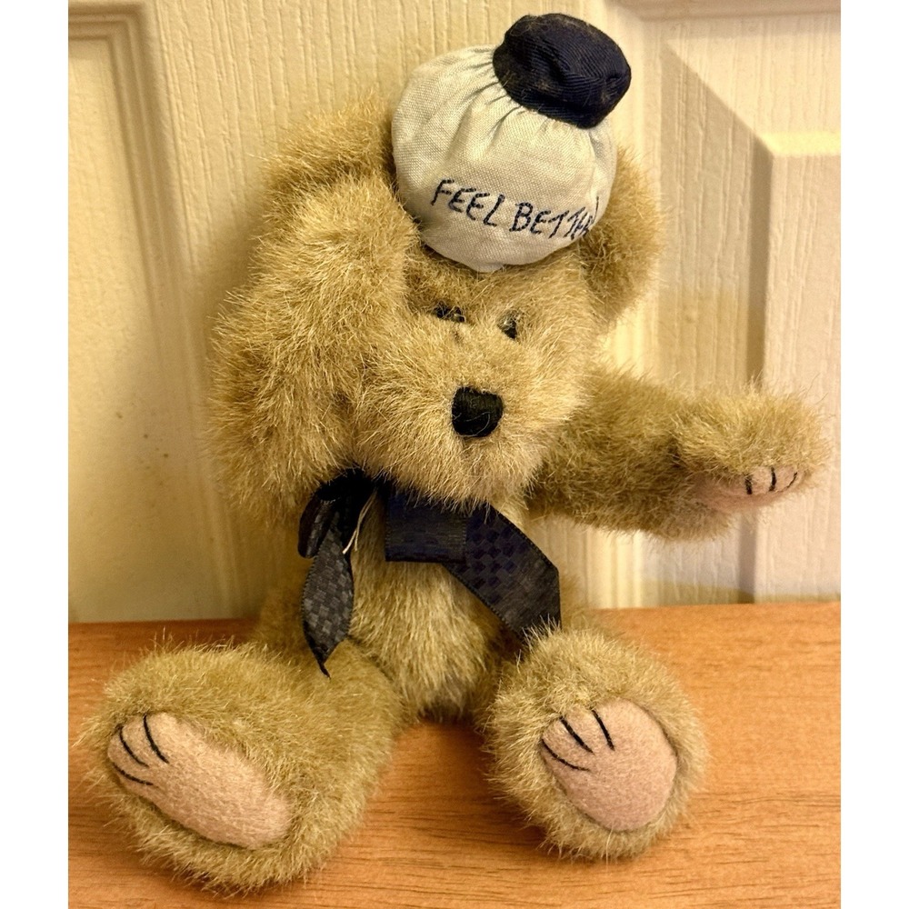 Boyds Bear Poor Ol Bear #903007 10" Feel Better Gen yoo‎ wine Retired Plush Bear
